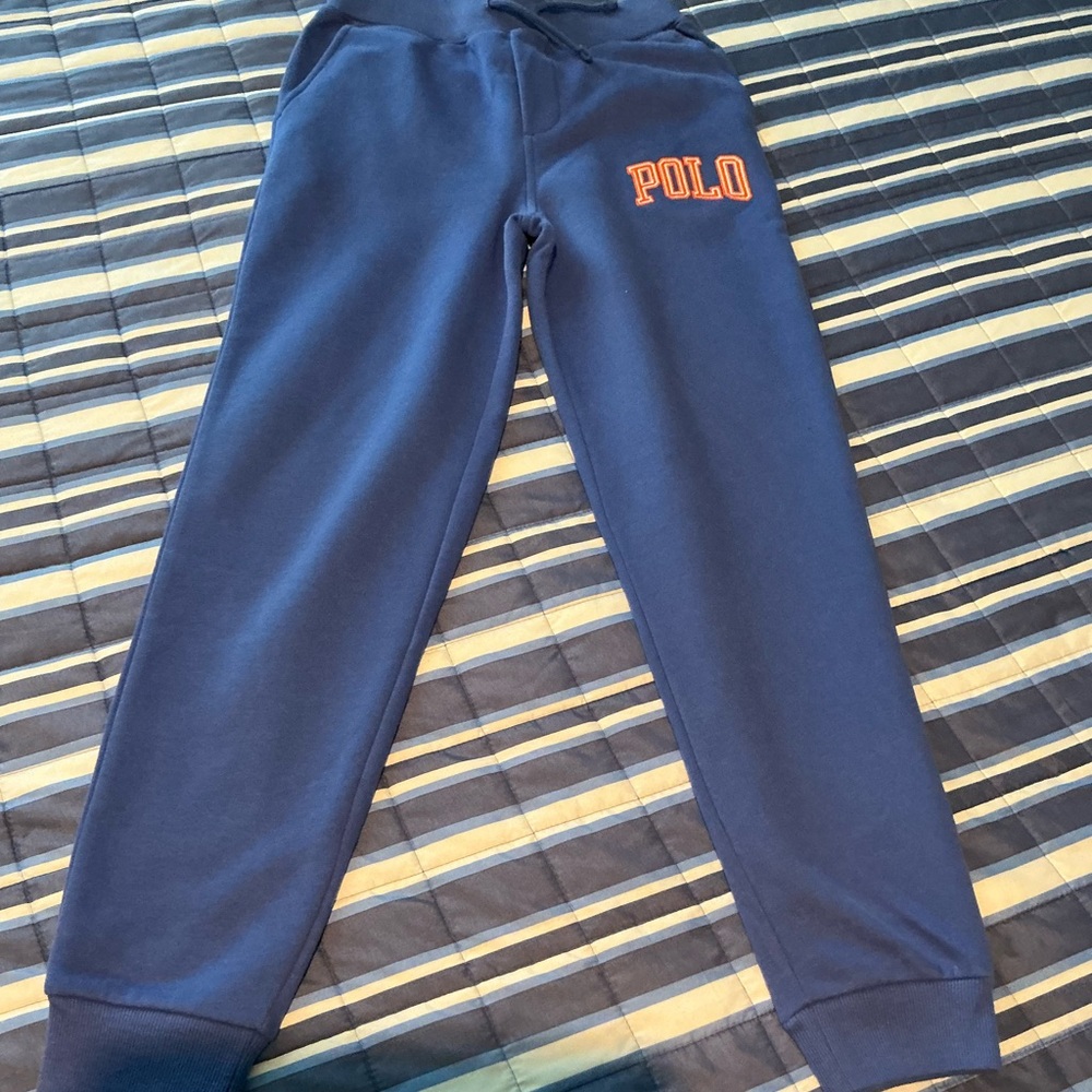 Polo by Ralph Lauren Kids Navy Joggers with Orange Logo - gently used.
